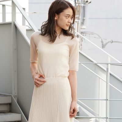シャイニーラメ　クルーネックプルオーバー