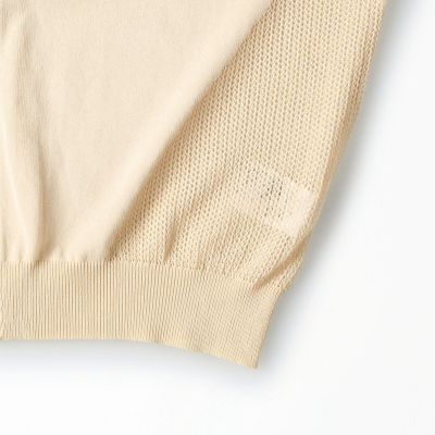 コットンポリエステルメッシュ　ジップアップニットブルゾン