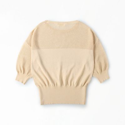 コットンポリエステルメッシュ　クルーネックプルオーバー
