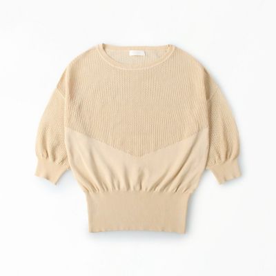 コットンポリエステルメッシュ　クルーネックプルオーバー