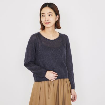 モヘヤシルク　クルーネックプルオーバー