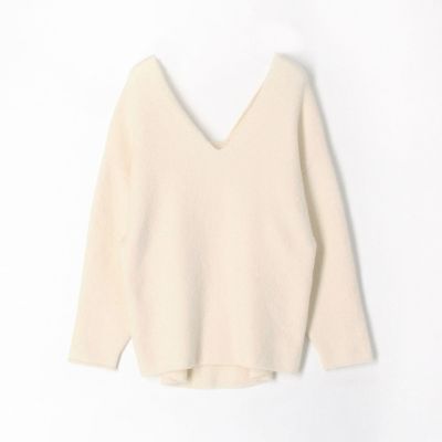 ウールナイロンカシミヤブークレー　Ｖネックプルオーバー