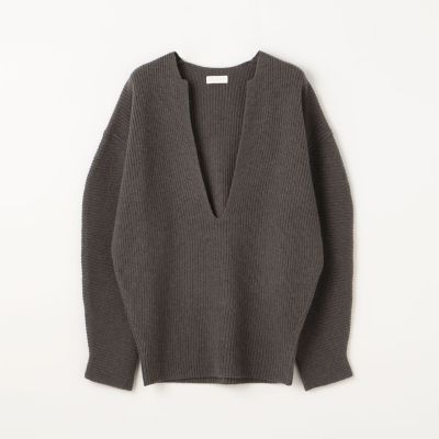 今季一番 ウールセーブルカシミヤ フロントスリットプルオーバー | maison ニット+セーター