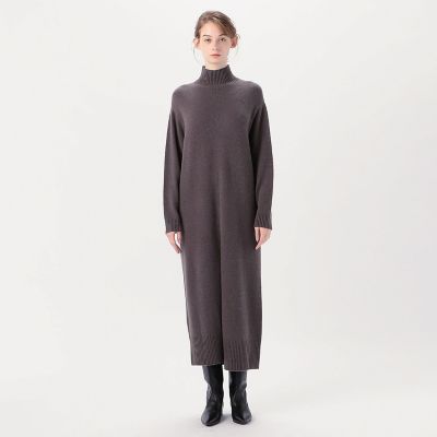 ウールセーブルカシミヤ フロントスリットワンピース | maison