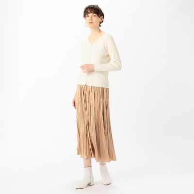 シルクポリエステルリブ Vネックカーディガン | maison