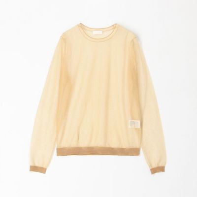 シースルーポリエステル　クルーネックプルオーバー
