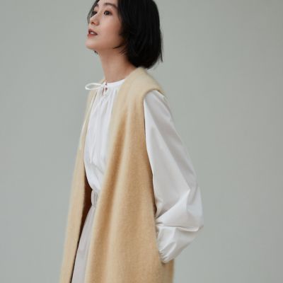 ＜maison TOMORROWLAND＞フラッフィーヤーン　ロングジレ