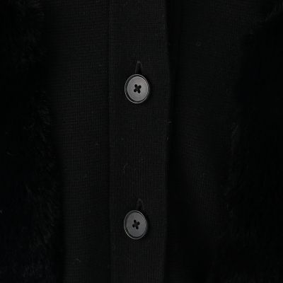 ミラノリブ　ポケットファーカーディガン
