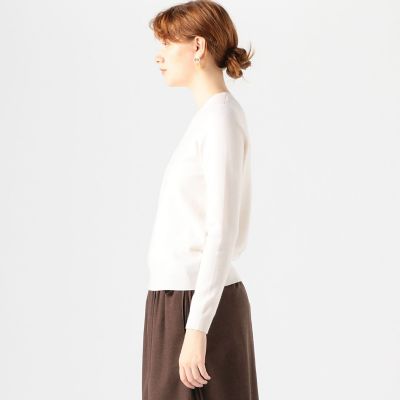 カシミヤシルクスムース　クルーネックプルオーバー