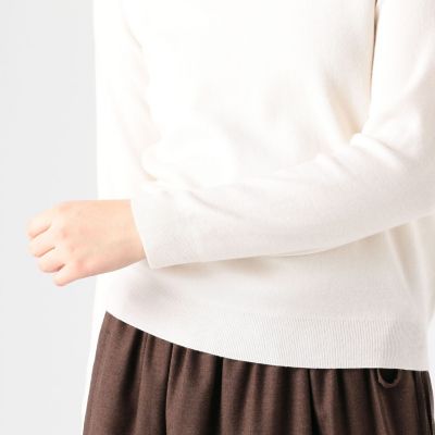 カシミヤシルクスムース　クルーネックプルオーバー