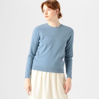カシミヤシルクスムース　クルーネックプルオーバー