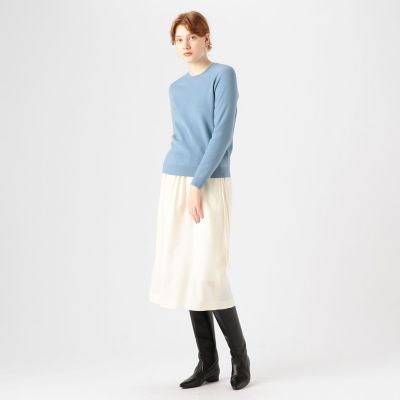 カシミヤシルクスムース　クルーネックプルオーバー