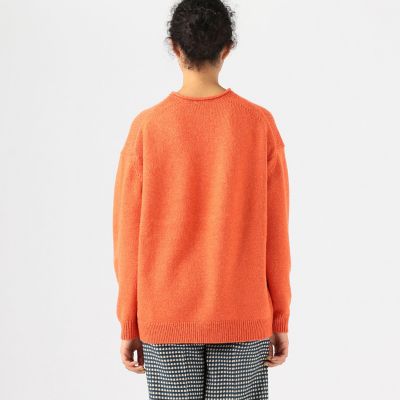 ウールシルクリリヤーン　クルーネックプルオーバー