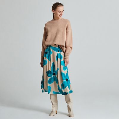 ウールシルクリリヤーン　クルーネックプルオーバー