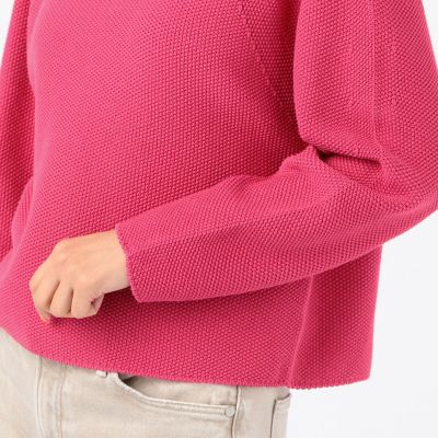コットンポリエステルリリヤーン　バックレースアッププルオーバー