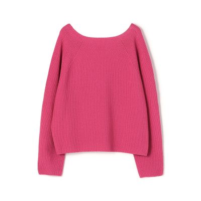 コットンポリエステルリリヤーン　バックレースアッププルオーバー