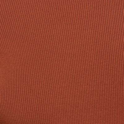 コットンストレッチリブ　クルーネックプルオーバー