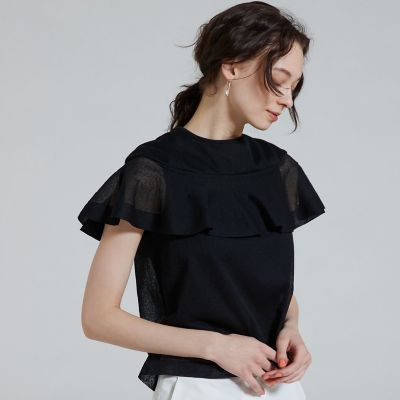 ＜maison TOMORROWLAND＞ドライコットンポリエステル　ラッフルプルオーバー