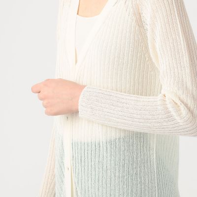 ペーパーストレッチ　ロングカーディガン