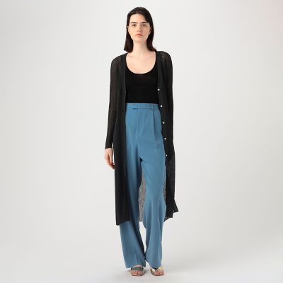 ペーパーストレッチ　ロングカーディガン