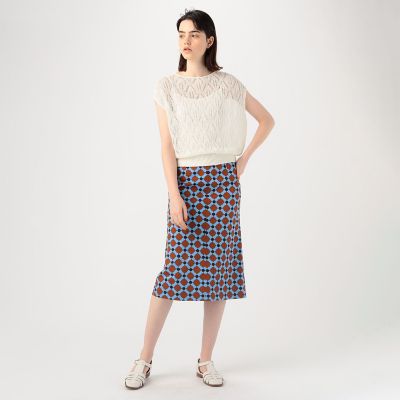ペーパーストレッチ　クルーネックプルオーバー