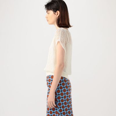 ペーパーストレッチ　クルーネックプルオーバー