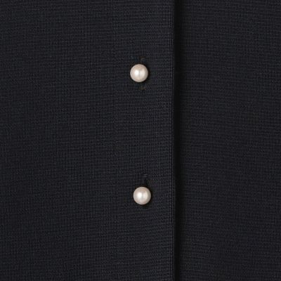 ウールコットンパールコンビ　クルーネックカーディガン