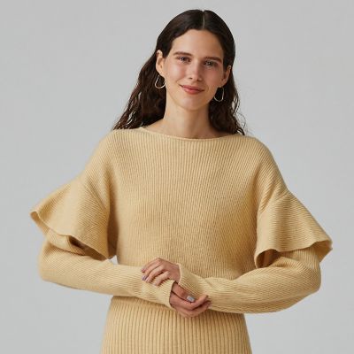 ウールセーブルカシミヤ フレアスリーブプルオーバー | maison