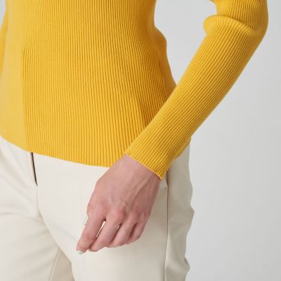 ストレッチリブ　ボートネックプルオーバー