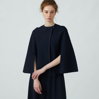 アセテートナイロンミラノリブ ケープカーディガン | maison