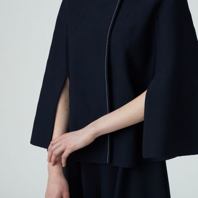 アセテートナイロンミラノリブ ケープカーディガン | maison