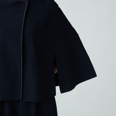 アセテートナイロンミラノリブ ケープカーディガン | maison