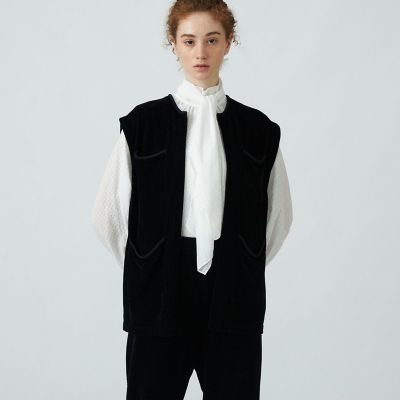 【極美品】タエアシダ ボレロジャケット ベルベット 11size Xmasにも ベルベット 4ポケットジレ | maison TOMORROWLAND/メゾン