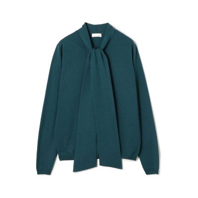 ＜maison TOMORROWLAND＞スーパーエクストラファインウール　ボウタイプルオーバー