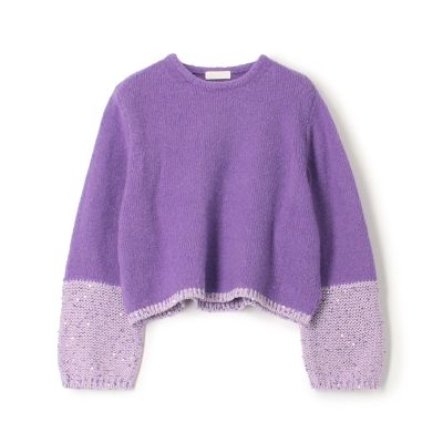 ＜maison TOMORROWLAND＞スパンコールコンビ　ショートプルオーバー
