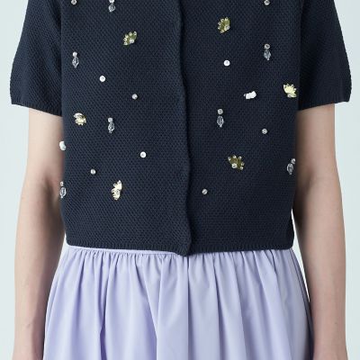 トゥモローランド　スパンコールビジュー ショートスリーブカーディガン スパンコールビジュー ショートスリーブカーディガン | maison