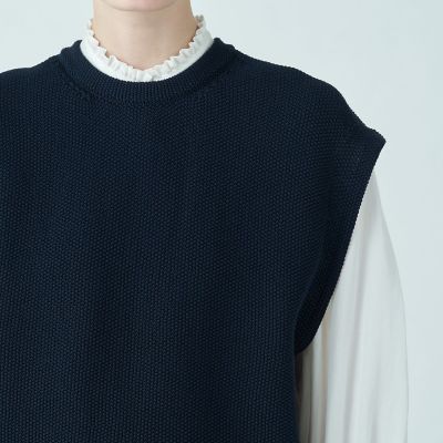 モスステッチ　バックオープンベスト