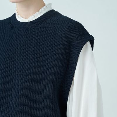 モスステッチ　バックオープンベスト