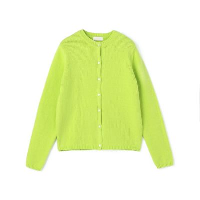 ブラッシュドコットンポリエステル クルーネックカーディガン