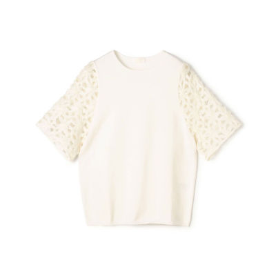 ＜maison TOMORROWLAND＞マテリアルコンビ　ハーフスリーブプルオーバー