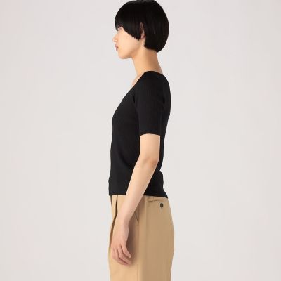 ストレッチラミー　ラウンドネックプルオーバー