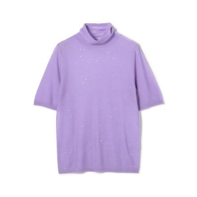 【新品】YOUNG & OLSEN × TOMORROWLAND別注　パープル ミニスパンコール ハーフスリーブプルオーバー | maison