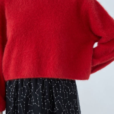 maoooo　　フォックスカシミヤ Vネックプルオーバー　ラメ　ファー フォックスカシミヤ Vネックプルオーバー | maison