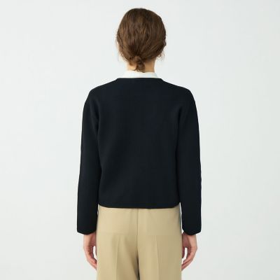 コットンポリエステルダブルフェイス 4ポケットカーディガン | maison