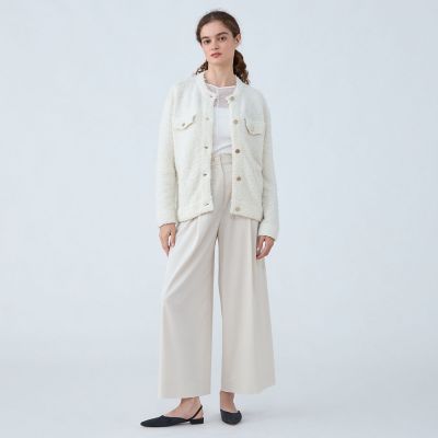 ミックスツイード クルーネックカーディガン | maison TOMORROWLAND