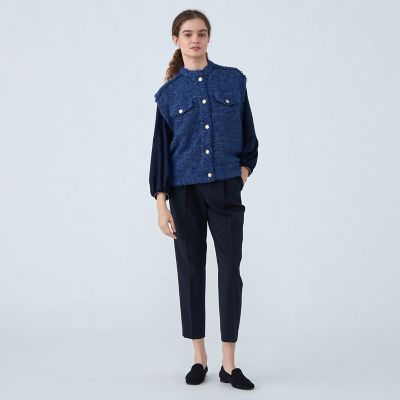 ミックスツイード クルーネックベスト | maison TOMORROWLAND/メゾン