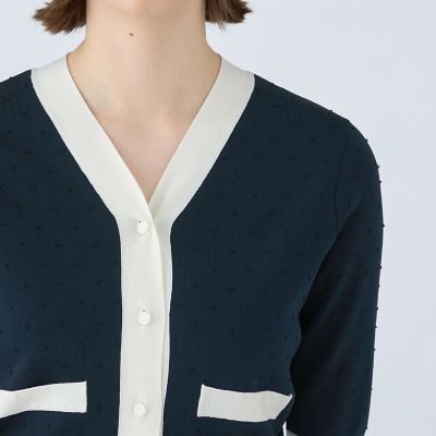 【未使用タグ付き】Ballsey ストレッチタックドット Vネックカーディガン ストレッチタックドット Vネックカーディガン | maison TOMORROWLAND