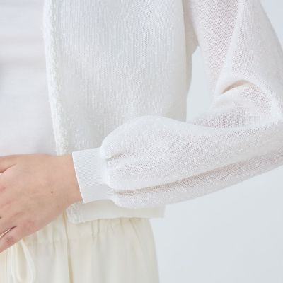 ダブルフェイスノット クルーネックカーディガン | maison