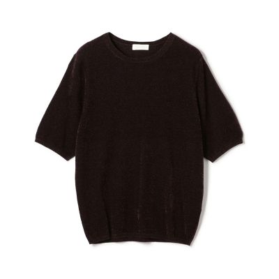 ストレッチベルベット　ハーフスリーブプルオーバー