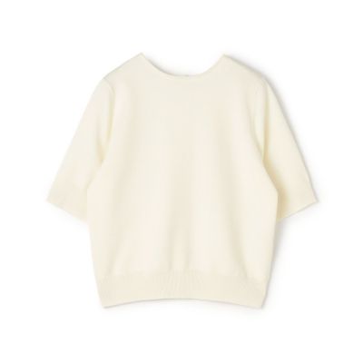 ＜maison TOMORROWLAND＞パールコンビ　バックシャンハーフスリーブプルオーバー